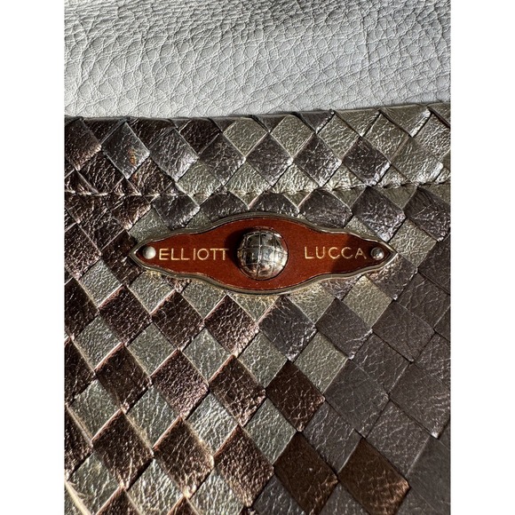 ELLIOTT LUCCA BIG WHITE PEBBLED LEATHER BAG WITH GOLD BEAUTIFUL CONDITION - Picture 3 of 9